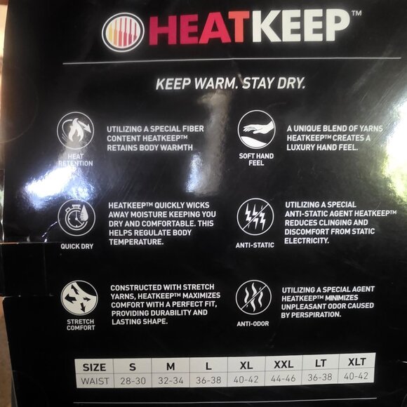 HEATKEEP Men's XL Midweight base layer black athleisure pant NEW ~ Comfy! 40-42 - Picture 4 of 4